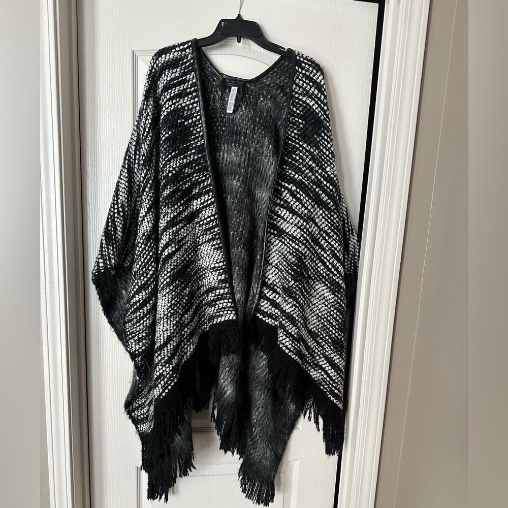 Black and White Poncho/Cape